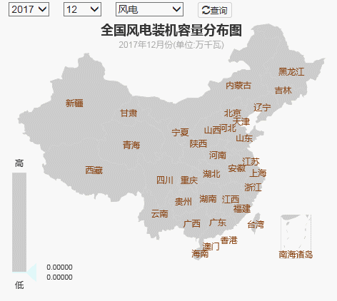 2017年全國(guó)電力發(fā)電，電力裝機(jī)版圖