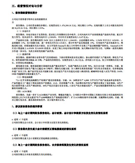 中材葉片上半年業(yè)績出爐：銷售風電葉片1338MW 營收8.47億元