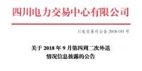 四川9月第四周二次外送情況信息披露:送浙江(賓金)月計(jì)劃10億千瓦時(shí)