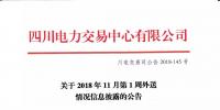 公告 | 四川關于2018年11月第1周外送情況信息披露的公告