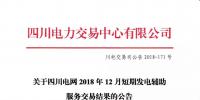 四川2018年12月短期發(fā)電輔助服務交易:20家發(fā)電廠(調度單元)申報