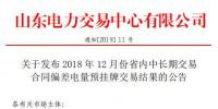 山東2018年12月省內(nèi)中長(zhǎng)期交易合同<font color=